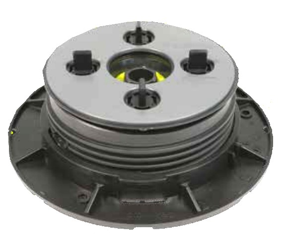 Stelzlager Standard; 43 - 58 mm; höhenverstellbar; selbst nivellierend; mit 4 mm oder 2 mm Abstandshaltere;